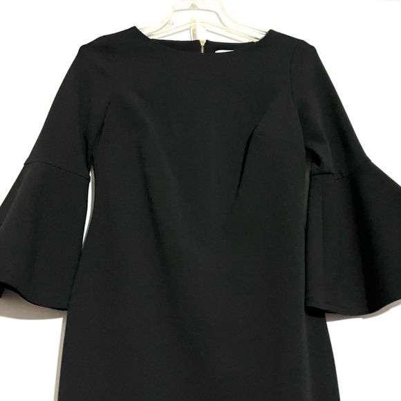 Calvin Klein Boat Neck Quarter Bell Sleeve Scuba Sheath Dress - Picture 5 of 10